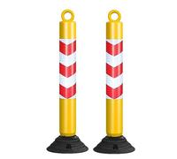 Cônes réfléchissants de 80 cm de haut - Barrière de circulation flexible for le stationnement et le contrôle des foules(Yellow+red,2 pack)