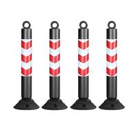 Cônes réfléchissants de 80 cm de haut - Barrière de circulation flexible for le stationnement et le contrôle des foules(Black+red,4 pack)