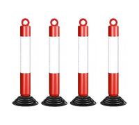 Cônes réfléchissants de 80 cm de haut - Barrière de circulation flexible for le stationnement et le contrôle des foules(White+red,4 pack)