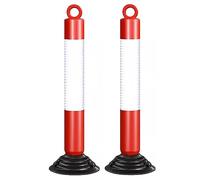 Cônes réfléchissants de 80 cm de haut - Barrière de circulation flexible for le stationnement et le contrôle des foules(White+red,2 pack)