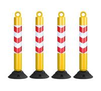 Cônes réfléchissants de 80 cm de haut - Barrière de circulation flexible for le stationnement et le contrôle des foules(Red+white,4 pack)