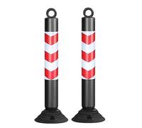 Cônes réfléchissants de 80 cm de haut - Barrière de circulation flexible for le stationnement et le contrôle des foules(Black+red,2 pack)