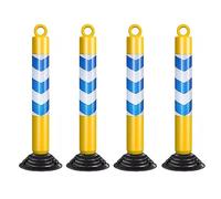 Cônes réfléchissants de 80 cm de haut - Barrière de circulation flexible for le stationnement et le contrôle des foules(Yellow+blue,4 pack)