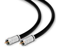 Conext Link RG6 Câble coaxial quadruple blindage connecteur F 18 AWG 3 GHz 75 Ohm Sat TV (7,6 m, noir) (33007)