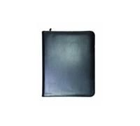 Monolith Conf Flder Zipped Leather A4 BK