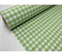 Confection Saymi Métrage 2,45 MTS Tissu Vichy Réf. Cuba Cadre moyen 15 x 15 mm. Couleur vert Kiwi, avec largeur 2,80 MTS.