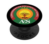 Confédération du Sahel AES Africa Sunset Baobab Logo PopSockets PopGrip Adhésif