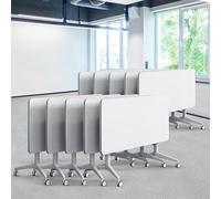 Conference Table, Folding Conference Room Tables with Flip-Top Design, Modern Rectangle Meeting Seminar Desk, Mobile with Wheels for Offices, Classrooms, and Meeting Room