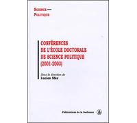 Conférences de l'Ecole doctorale de Science politique (2001-2003)