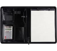 Conférencier A4 Business A4 en cuir avec fermeture éclair, classeur d'informations multifonctionnel for le travail de bureau