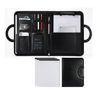 Conférencier A4 Classeur à Fermeture éclair en Cuir PU avec poignée Padfolio, Organiseur de Documents pour Entretien d'affaires, Bureau pour Hommes, Femmes, école, Bureau, conférence