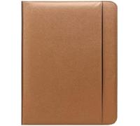 Conférencier A4 multifonctionnel en cuir PU, dossier de réunion d'affaires, porte-documents à fermeture éclair, pochettes for ordinateur portable d'entretien for le travail de bureau(Bronze)