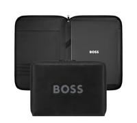 BOSS Porte-documents de réunion en similicuir format A4 avec logo à effet résille - Style Conference folder zip A4 Boss Cut Out Bl, 58837079 Noir pcs.