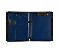 Conférencier multifonctionnel en cuir avec fermeture éclair et porte-cartes, porte-stylo, bloc-notes