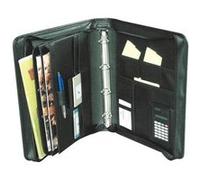 Conferencier pvc 4 anneaux + calculatrice + zip Noir G
