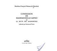 Confession de mademoiselle Sapho ou la secte des Anandrynes