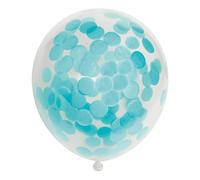 6 morceaux de ballons confettis transparents Globos de 30 cm replis en confettis bleu G