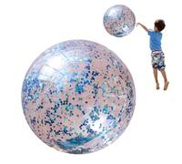 Confetti Beach Ball - Balles De Plage Gonflables De 16 Pouces, Ballon De Plagee Pailleté Gonflable, Jouet De Plages À Eau avec Pompe | Boules De Plagess De Confetti De Grande Taille pour