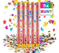 Confetti Cannon Confetti Shooter Party Popper Confetti Cannon - XXL - Set (Colorée (100cm), 5 pièces)