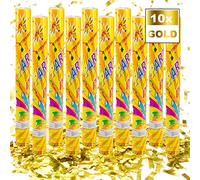 Confetti Cannon Confetti Shooter Party Popper Confetti Cannon - XXL - Set (Or (60cm), 10 pièces)