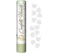Confetti de tir 30 cm - cœurs blancs
