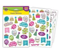 Confetti Happy Birthday Stickers, Pack of 120