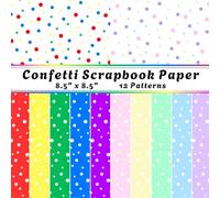 Confetti Scrapbook Paper: Polka Dot Decorative Paper Pad | 8.5" x 8.5" Book with 12 Double Sided Patterns Spread Across 48 Pages | Perfect for ... Die-cutting and Various Other Papercrafts