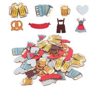 Confetti Set Oktoberfest Party, 40 Pièces Confetti Set Oktoberfest Party, Bois Confetti Set Oktoberfest Party pour la Fête Bavaroise et l'Oktoberfest Party