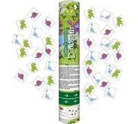 Confetti Shooter Dinosaure - Set de 3 - 30 cm - Portée jusqu'à 8 mètres - Pour l'intérieur & l'extérieur - Multicolore