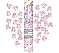 Confetti Shooter - Licorne - Set de 3 - Confettis Licorne - 30cm - Portée jusqu'à 8 mètres - Pour une fête d'enfant, un anniversaire ou une soirée