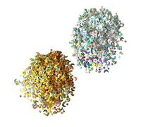 Confettis 30 g, décoration de lune étoile à paillettes, décoration de confettis de table, bricolage, fournitures de fête pour enfants, convient anniversaire, fête de mariage (argent, or)