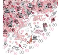 Confettis Anniversaire 80 Ans Probuk 20g Argent Rose Or Noir Décoration de Table avec Numéro,Paillettes Anniversaire Confetti Décorations à Dispersion pour Anniversaire Mariage FêTe DéCorations