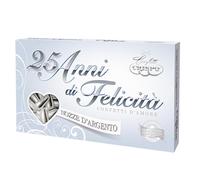 Confettis argent s 25e anniversaire - Coffret cadeau Jordan Almonds - Import