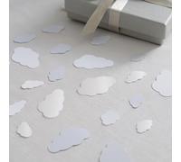 Confettis blancs et nacrés en forme de nuage - Lot de 13 g pour décorations de fête prénatale, confettis neutres et sexes pour fêtes prénatales