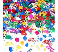 Confettis d'anniversaire à paillettes pour fête d'anniversaire, 60 g, confettis multicolores en feuille métallique pour gâteau, ballons, centre de table pour fête prénatale, décorations de fête