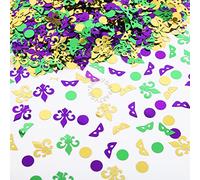 Confettis de décoration de fête Mardi Gras | Fleur de Lis Masquerade Party Supplies Centre de table | Mardi Gras Anniversaire New Orléans Carnaval Party Paillettes Décoration de table