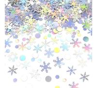 Confettis de la Reine des Neiges 30 g - Décoration de table d'anniversaire - Flocon de neige avec cercles pour Noël, mariage, fête prénatale, fête sur le thème de la Reine des Neiges