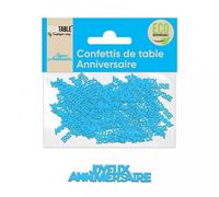 Confettis de table - Joyeux Anniversaire - Papier bleu - 12g - 11cm x 10cm - Mixte