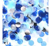 Confettis de table ronds en papier de soie pour décoration de fête d'anniversaire de mariage, 50 g 2.5cm White Blue Confetti