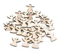 Confettis décoratifs anges, Lot de 30 : Mini éléments en bois ange gardien, petits anges porte-bonheur, décoration de table, cadeau invité, bricolage, éléments décoratifs à parsemer, naturel, 4 cm