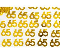 Confettis dorés pour 65e anniversaire - 56 g - Paillettes métalliques - Décoration de table