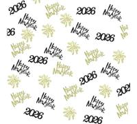 Confettis du Nouvel An 2026 - Paillettes dorées et noires pour le réveillon du Nouvel An - Fournitures de fête pour fête de 2026 Nye - Fournitures de table