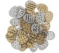 Confettis en bois - RICO DESIGN - Oeufs Pâques - Dorés et argentés - 48 pièces - Décoration Boho