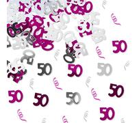Confettis en feuille d'aluminium métallique pailletée pour 50e anniversaire Rose et argenté 14 g