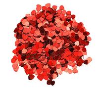 Confettis en forme de coeur décorations de fête élégantes 3000 pièces paillettes paillettes saupoudrer pour mariage célébration de la Saint-Valentin matériel PVC sac de 100g (Rouge)