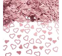 Confettis en forme de cœur - 30 g - Doré rose - Paillettes métalliques - Décorations de table pour mariage, anniversaire, fiançailles, Saint-Valentin, fête prénuptiale