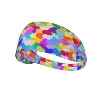 Confettis en Forme de cœur Arc-en-Ciel,Bandeau de Sport Unisexe, Bandeau élastique Multi-usages pour Cheveux