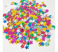Confettis en forme d'étoile multicolores de 1,5 cm, confettis ronds arc-en-ciel brillants pour décoration de fête ou ballons remplis (100 g)