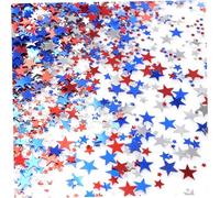 Confettis étoiles, 60g Bleu rouge blanc étoile Confettis pour table, paillettes de papier d'aluminium paille