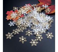 Confettis, flocons de neige artificiels à paillettes, 1,5 cm/2 cm/3 cm, paillettes multicolores à faire soi-même, confettis de Noël, décorations de fête (doré, 3 cm - 200 pièces)